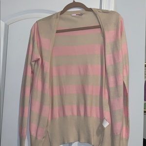 Spring/Fall cardigan! Light pink & cream stripes
